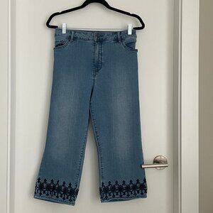 Denim Embroidered Capri Pants Croft & Barrow Size 16